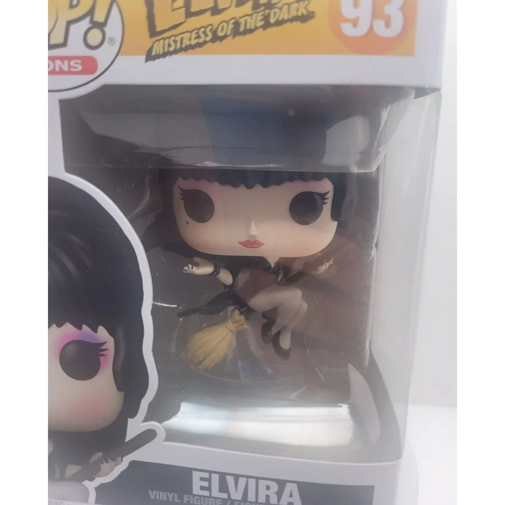 Funko Pop Icons Elvira on Broom Vinyl Figure #93